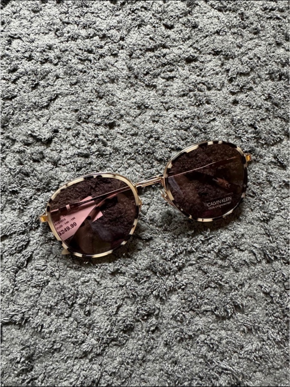 Calvin Klein Women’s Tortoiseshell Frame Sunglasses with Brown Lenses